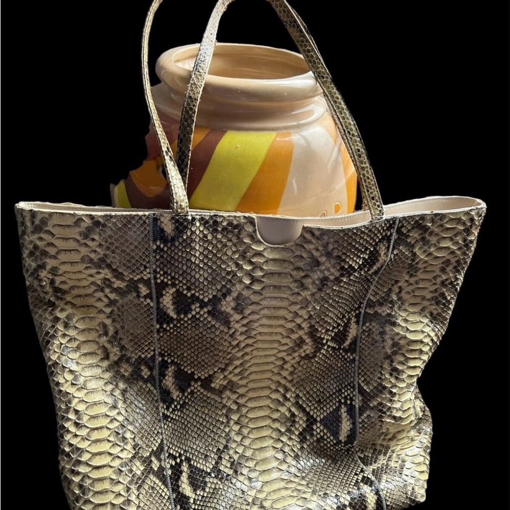 Vintage Carlos Falchi Genuine Python Snakeskin To… - image 4